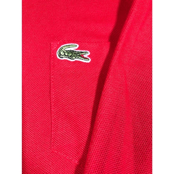Vintage Chemise Lacoste Men's XL Red Long Sleeve Polo Shirt - Picture 3 of 5